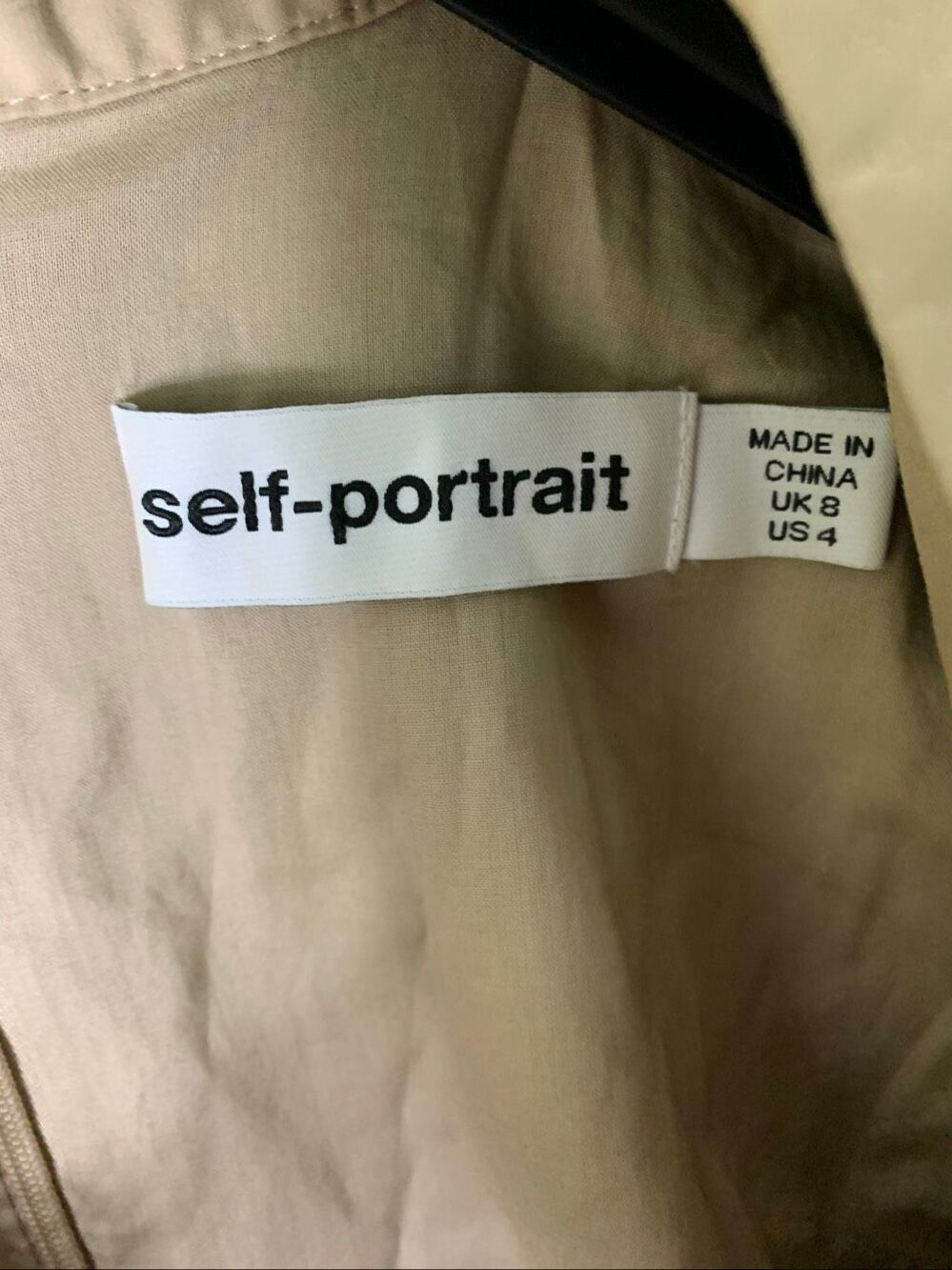 Self-Portrait Corded Lace Trimmed Cotton-Poplin Playsuit neutral women's size 4 - Picture 4 of 4